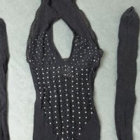 Ann Summers M/L черно мрежесто целокупно боди с камъчета, снимка 4 - Бельо - 40390319