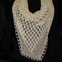 Ръчно плетен на една кука шал /плетиво подарък hand made/, снимка 4 - Шалове - 35141588