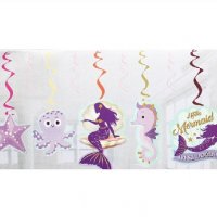 5 бр Морско дъно Русалка висящи декори на спирала картонена украса парти рожден ден, снимка 1 - Други - 39424122