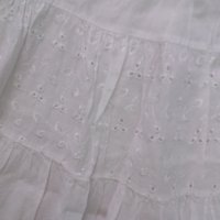 Бяла памучна пола с бродерия и подплата , снимка 3 - Поли - 29308590