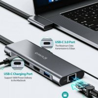 VAКO USB C Hub 9 in 2, 2K and 4K-HDMI, , 2xUSB 3.0, Ports,Type C PD,Gigablit Ethernet RJ45, SD/TF, снимка 2 - Други - 33691301