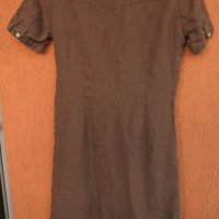 Дамска кафява ленена рокля сукман GANT 34/S/XS, снимка 9 - Рокли - 34321660