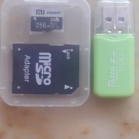 Micro sd карта Xiaomi 256 gb+card reader,бърза-20лв, снимка 1 - Карти памет - 36578780