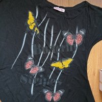  Dirita Life - Асиметрична блузка с пеперуди, снимка 4 - Тениски - 29202148