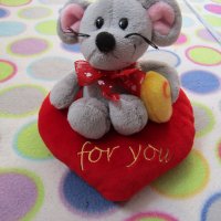 Плюшена играчка сърце с мишка, снимка 1 - Плюшени играчки - 44367088