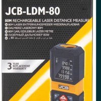 Акумулаторна лазерна ролетка с максимален обхват на измерване 80 метра JCB  , снимка 3 - Други инструменти - 42627892