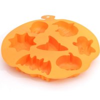7 големи Хелоуин Halloween тиква череп паяжина прилеп дух силиконов молд форма шоколад гипс сапун, снимка 3 - Форми - 38483283
