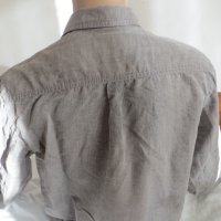 Мъжка риза с дълъг ръкав от лен Woolrich, снимка 2 - Ризи - 37931186