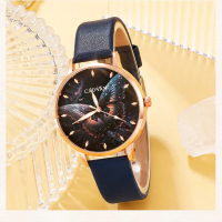 Комплект Дамски моден кварцов часовник+бижута,5 артикула, снимка 5 - Дамски - 44757184