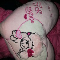 Възглавнички сърце, розов цвят с апликация агънце, снимка 3 - Играчки за стая - 30767815