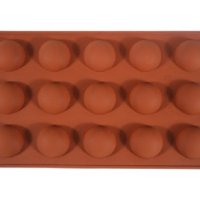 3D 15 бр полукръг топчета топче средни силиконов молд форма желирани бонбони фондан шоколад гипс, снимка 4 - Форми - 32466729