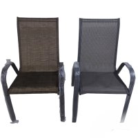Градински комплект от 3 части. 2 стола от черен плат и стъклена маса., снимка 7 - Градински мебели, декорация  - 42797460
