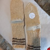 Ръчно плетени детски чорапи от вълна, ходило 22 см, снимка 1 - Чорапи - 39773843