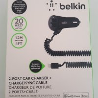 Micro USB зарядно за автомобил BELKIN с 2 USB порта, снимка 6 - Аксесоари и консумативи - 30909545