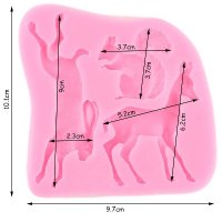 Горски животни заек сърна елен катерица силиконов молд форма декорация украса торта фондан шоколад, снимка 2 - Форми - 18878504
