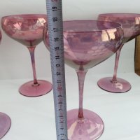 Ретро стъклени чаши цветно стъкло , снимка 3 - Антикварни и старинни предмети - 37552695