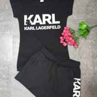 Karl Lagerfeld дамски летен екип - тениска и къси панталонки реплика, снимка 1 - Спортни екипи - 36899294