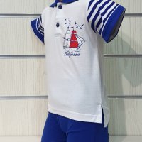 Ново детско комплектче: тениска с яка и трансферен печат Платноход+шорти, от 1 годинка до 5 години, снимка 6 - Детски комплекти - 33899228
