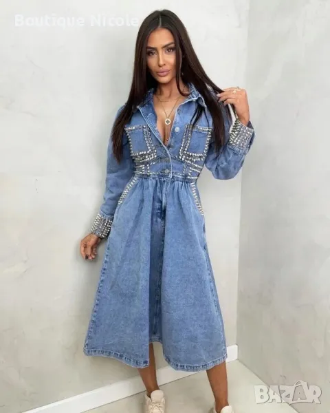 Рокля Деним с капси последен S размер   , снимка 1