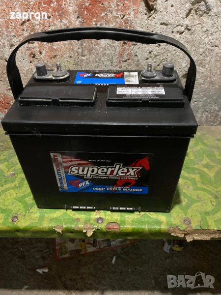 Тягов акумулатор Superlex 125 ам/ч 655А USA почти нов , снимка 1