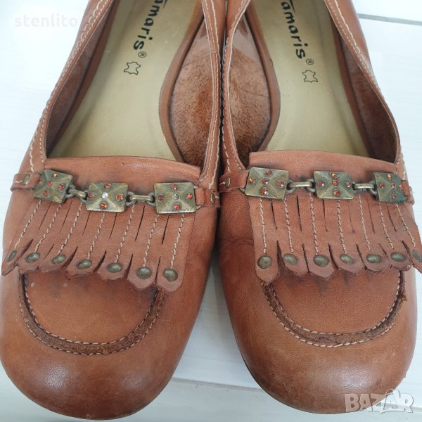 🎀🎁🎀 Подарявам Дамски обувки TAMARIS ЕСТЕСТВЕНА КОЖА 39 номер, снимка 1