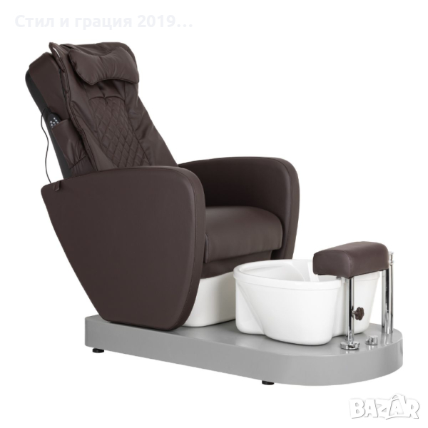 Стол за педикюр Azzurro 016C - кафява/черна с хидромасаж и масаж на гърбъ, снимка 1