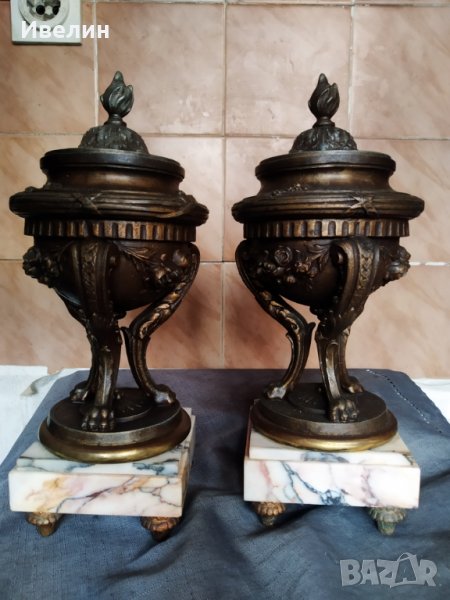 две барокови декорации за каминен часовник, снимка 1