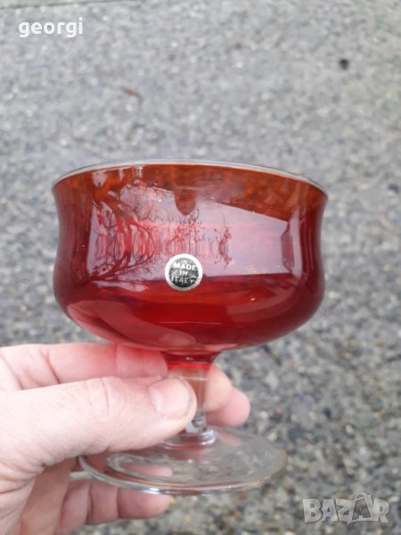 Италианска чаша от рубинен кристал , снимка 1