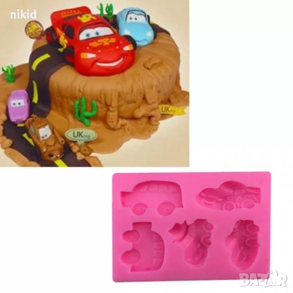 Макуин Маккуин кола автобус малки колички силиконов молд форма фондан украса торта сладки, снимка 1