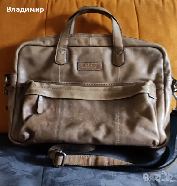 Елегантна чанта за лаптоп или таблет, от КАЧЕСТВЕНА естествена кожа., снимка 1