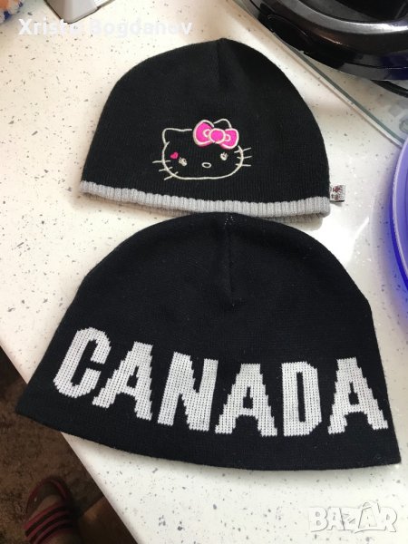 Зимни шапки 2бр. ,,Hello kitty” и CANADA, снимка 1