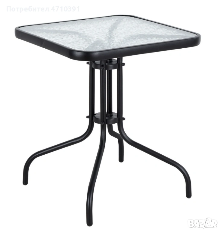 Маса с метална рамка и PVC стъкло, снимка 1