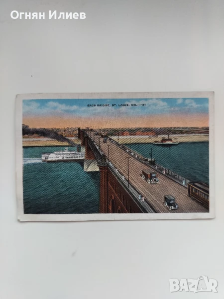 Стара пощенска картичка на ,,East Bridge", Сейнт Луис, САЩ, 1940г. , снимка 1