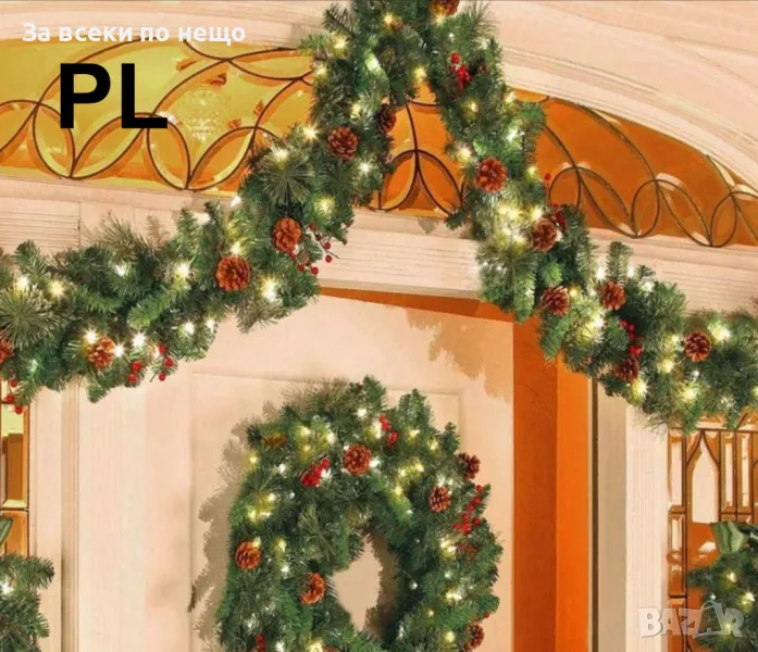 Луксозен гъст герлянд със заснежени връхчета  10м., снимка 1