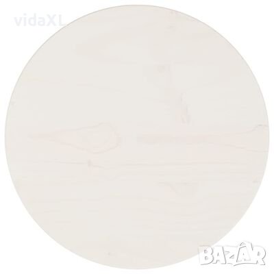 vidaXL Плот за маса, бял, Ø30x2,5 см, бор масив(SKU:813651, снимка 1
