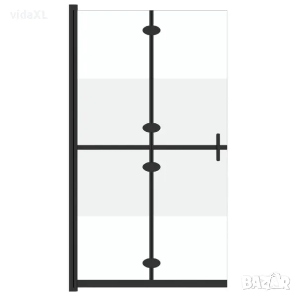 vidaXL Сгъваема стена за душ наполовина матирано ESG стъкло 110x190 см(SKU:151190, снимка 1