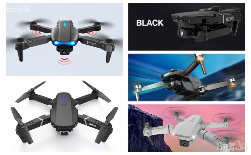 Нови 3 цвята E99 PRO Дрон 4k HD 2 камери WIFI FPV Въздушна фотография избягва препятствия Вносител, снимка 1