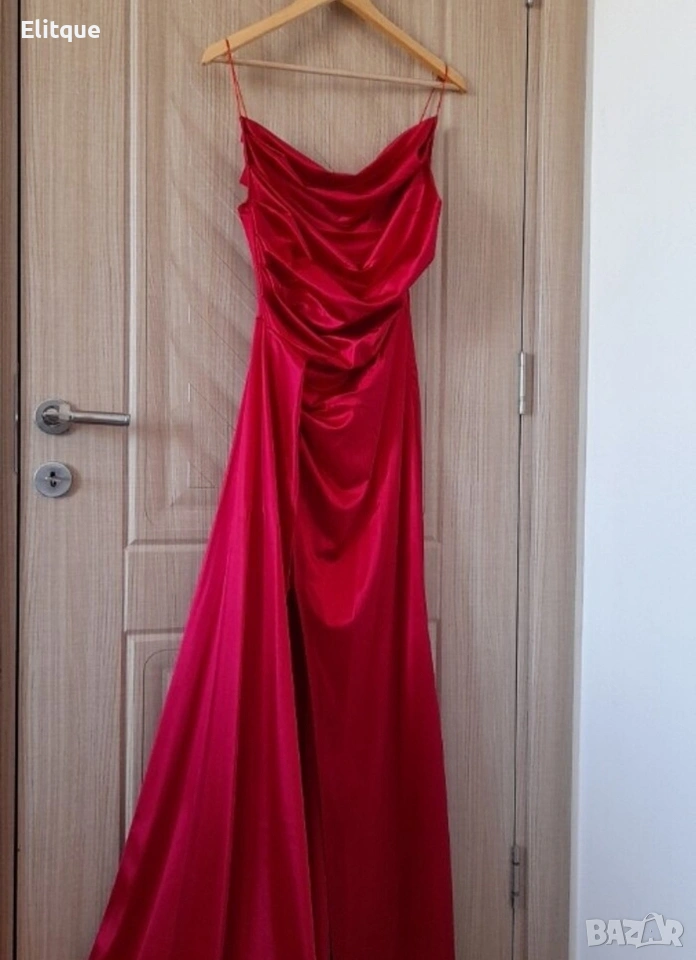 ⭐️Дълги сатенени рокли с цепка, снимка 1