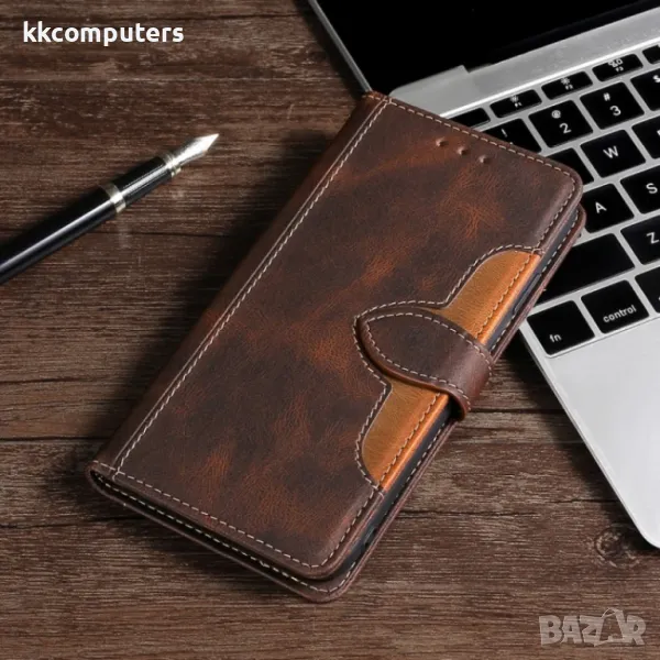 TCL 405 / 406 / 408 Magnetic Wallet Кожен Калъф и Протектор, снимка 1