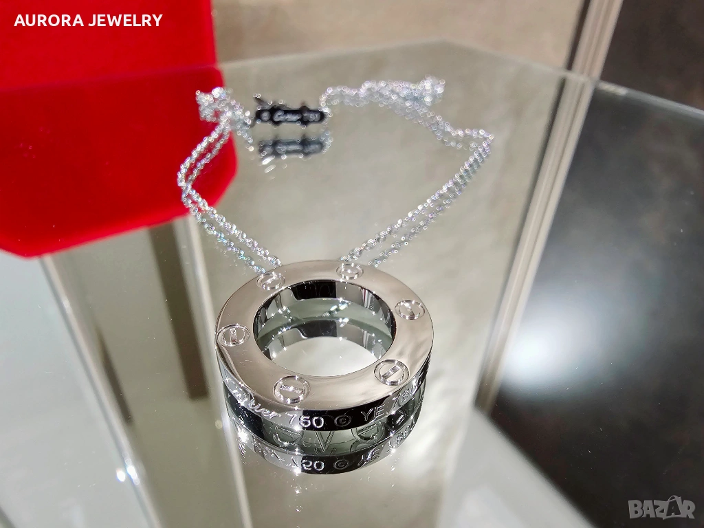 CARTIER Love White Gold Large Pendant Дамскo Колие, снимка 1