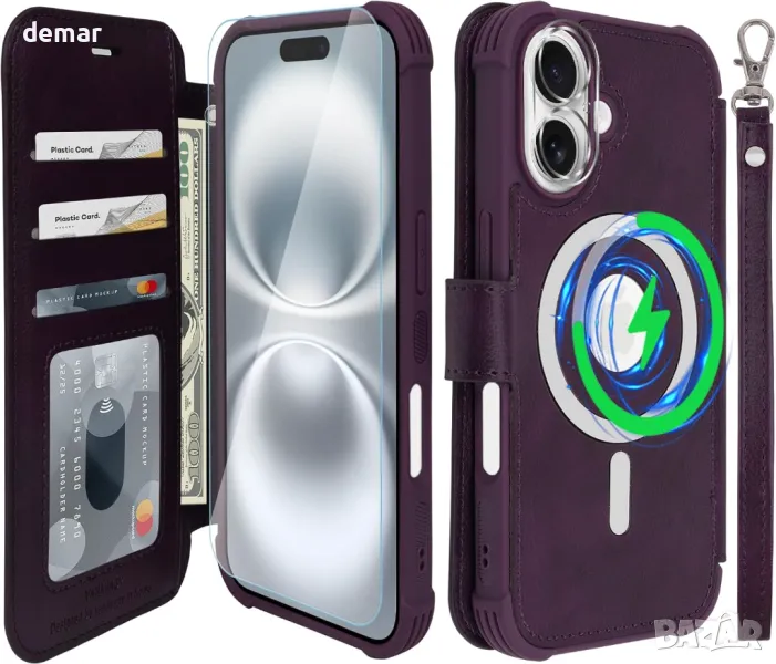 VANAVAGY Калъф за iPhone 16 Plus, Magsafe съвместим, RFID блокиране, снимка 1