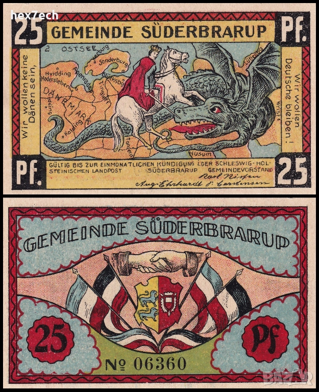 ❤️ ⭐ Германия Süderbrarup 1920 25 пфенинга UNC нова ⭐ ❤️, снимка 1