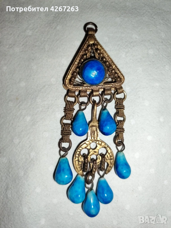 Стара египетска възрожденска висулка за огърлица, снимка 1