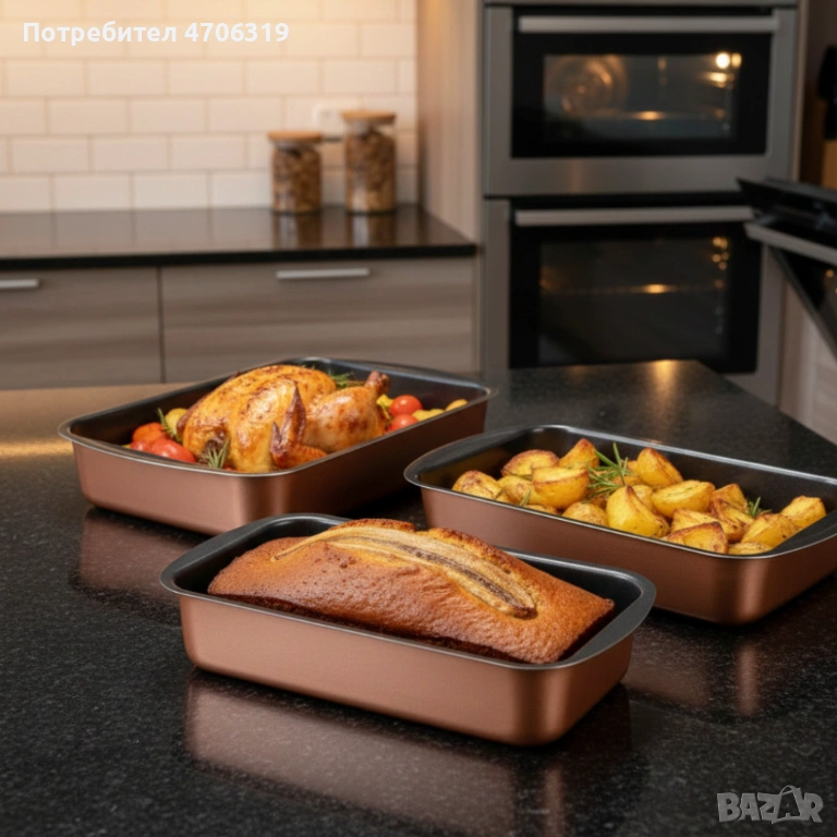 Комплект от три тави за печене , снимка 1