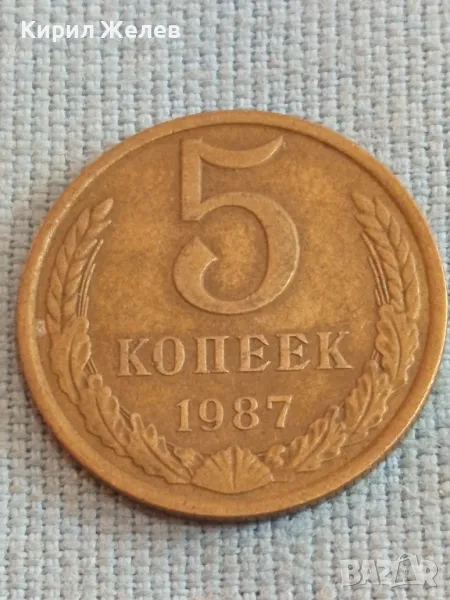 Стара монета 5 копейки 1987г. СССР рядка за КОЛЕКЦИЯ ДЕКОРАЦИЯ 37788, снимка 1