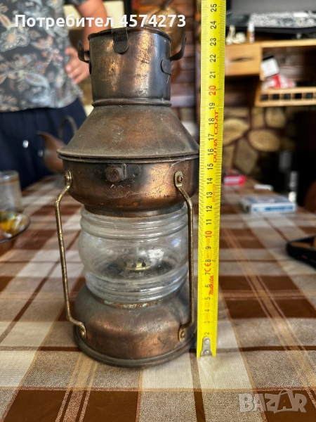 Стар корабен меден фенер , снимка 1