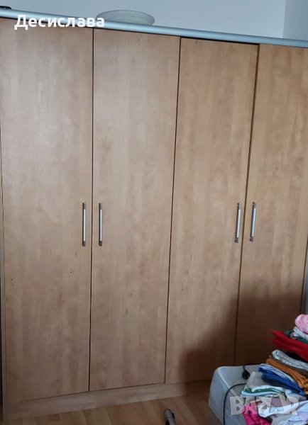 Гардероб четирикрилен 202 х 180 х 53,5 см цвят медна круша, снимка 1
