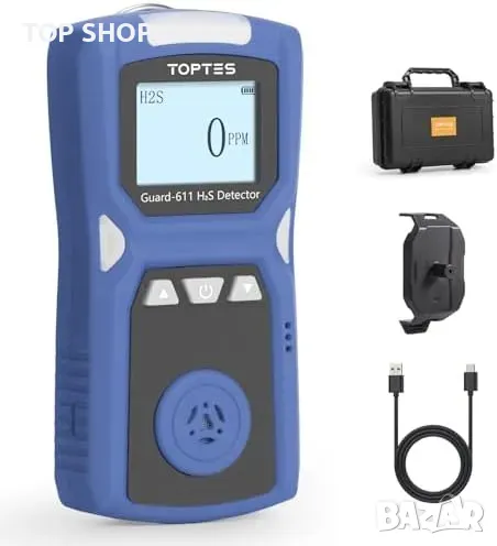 Нов Портативен H2S детектор с тройна аларма и 5-дневна батерия за аварии, снимка 1