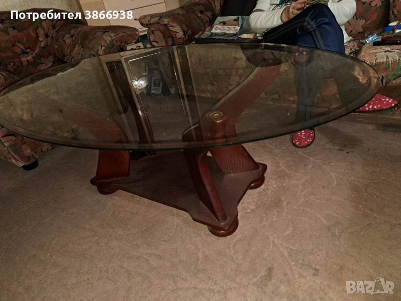 холна маса със стъклен плот, снимка 1