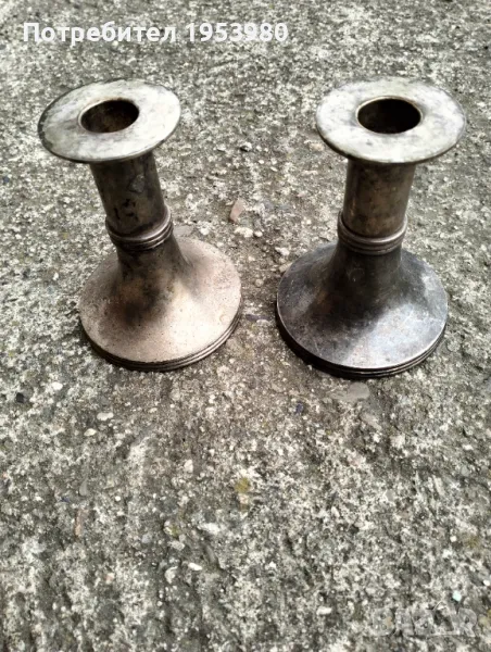 Немски колекционерски посребрени свещници, снимка 1